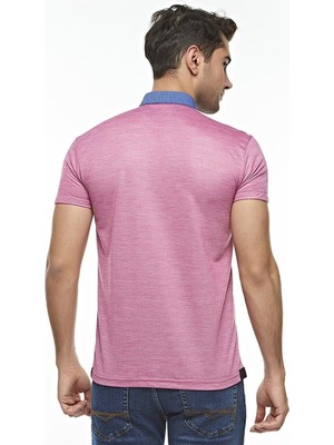 Ottomoda Erkek Mor Kısa Kollu Merserize Polo T-shirt, OT-P-21004