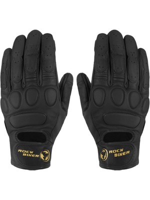 Rock Biker Motosiklet Retro Deri Eldiven Korumalı