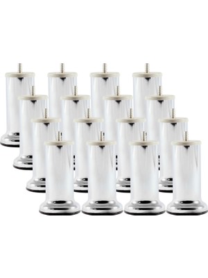 Adem Koç Baza Ayağı Koltuk Ayağı Kanepe Ayağı Mobilya Ayağı Krom 12 cm (16 Adet)