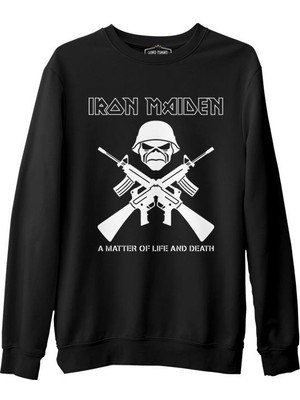 Lordd T-Shirt  Iron Maiden - A Matter Of Life And Death Siyah Erkek Kalın Sweatshirt