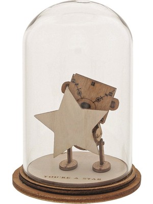 Kloche You Are A Star Sen Bir Yıldızsın Sevimli Ayıcık El Yapımı Cam Fanus Dekoratif Obje