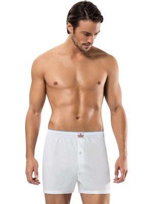 Erdem 1 Adet 1400 Penye Boxer Külot Beyaz Abani Classic