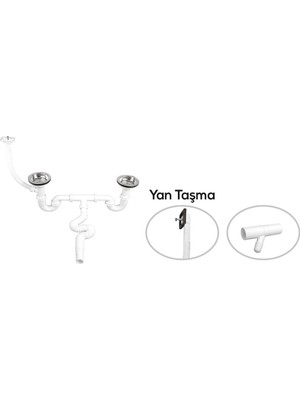 Gama 38405 Çiftli Çöpmak Sifonu Körüklü Taşımalı Q32