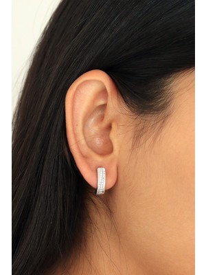 Midyat Nurtaş Gümüş Fantezi Tasarım Zirkon Kadın Gümüş Küpe