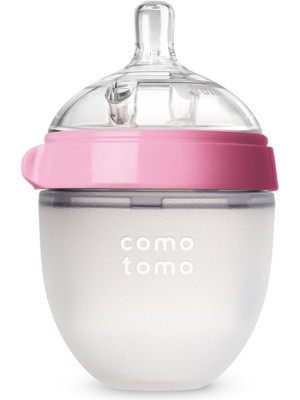Comotomo Antikolik Silikon Biberon 150 ml Pembe - Yavaş Akışlı (0-3 Ay) Yenidoğan