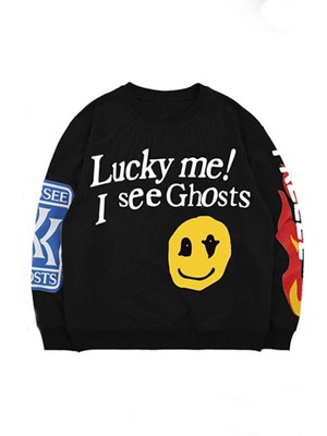 Madmext Mad Girls Siyah Baskılı Oversize Sweatshirt MG1206