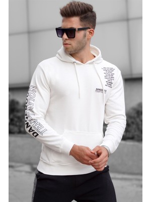 Madmext Ekru Baskılı Erkek Sweatshirt 5313