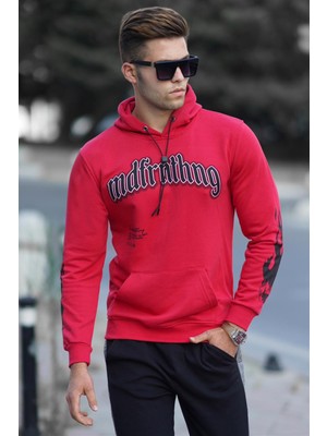 Madmext Kırmızı  Baskılı Erkek Sweatshirt 5312