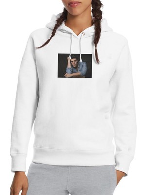 Qivi Riverdale Kevin Keller Baskılı Beyaz Kadın Örme Kapşonlu Sweatshirt Uzun Kol