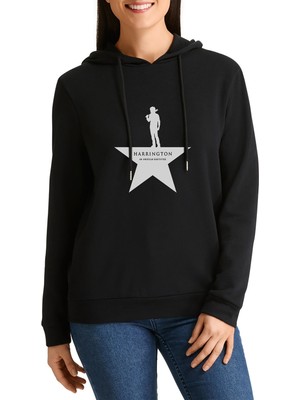 Qivi Stanger Things Harrington An American Babysitter Baskılı Siyah Kadın Örme Kapşonlu Sweatshirt Uzun K