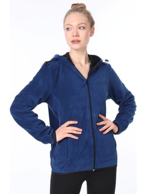Ghassy Co. Ghassy Co Kadın Kapşonlu Fermuarlı Polar Sweatshirt