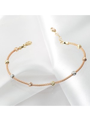 Bilezikci Dorika Toplu Rose Altın Bileklik