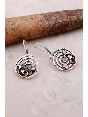 Sümer Telkari Sarma Elişi Tasarım Gümüş Küpe