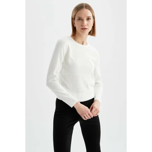 Basic Bisiklet Yaka Relax Fit Ekstra Yumuşak Kaşmir Dokulu Triko Kazak F7091AZ21WN