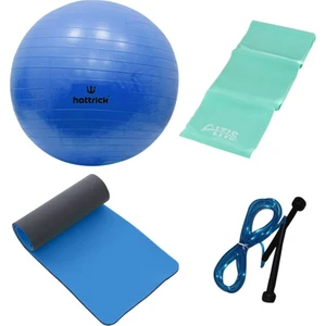 Mavi Pilates Topu Direnç Lastiği Mat ve Atlama Ipi 4'lü Set
