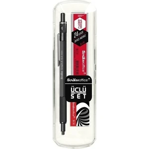 Graph-X Metal Versatil Kalem 0.5 mm Mat Siyah 3'lü Set