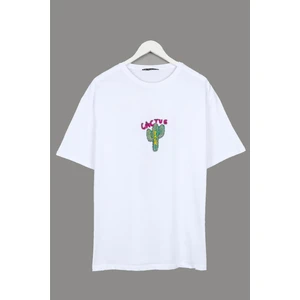 Cactus Baskılı Oversize Tshirt