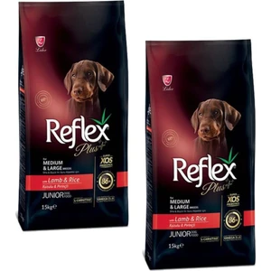 Reflexplus Orta  ve Büyük Irk Yavru Kuzulu  ve Pirinçli Köpek Maması 15 kg 2 Adet