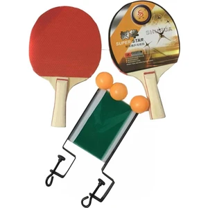 Fileli +  Ahşap 2 Li Masa Tenisi Raketi + Pinpon Topu Pinpon Seti
