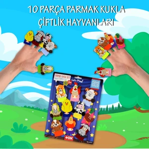 Çiftlik Hayvanları 10 Parça Parmak Kukla Set T220