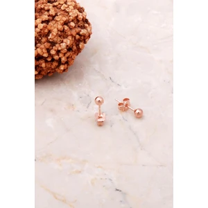 Sümer Telkari Rose Gümüş 4 mm Top Küpe