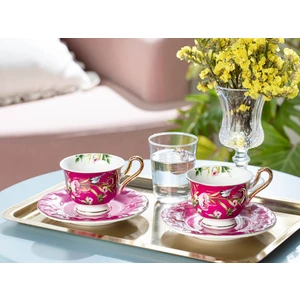 English Home Vanilla Porselen 2'li Kahve Fincan Takımı 90 ml Mavi-Mor