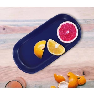 Noyan 26 cm. Kayık Tabak Mat Kobalt