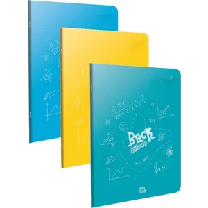 Back A4 Plastik Kapak Dikişli Kareli Defter 60 Yaprak 3'lü