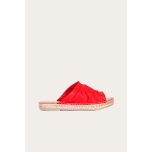 Bueno Shoes Vizon Deri Kadın Espadril Terlik