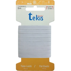 8 mm Beyaz Yassı Lastik - 5 Metre