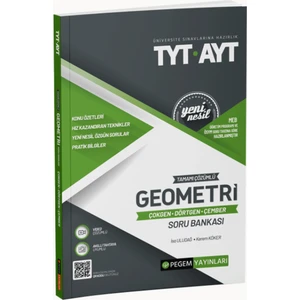 Pegem Akademi Yayıncılık  TYT- AYT Tamamı Çözümlü Geometri (Çokgen-Dörtgen-Çember) Soru Bankas