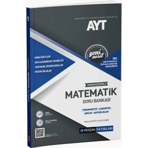 Pegem Akademi Yayıncılık AYT Tamamı Çözümlü Matematik (Trigonometri-Logaritma-Diziler-Eşitsizlikler) Soru Bankası