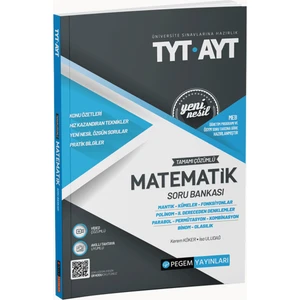 Pegem Akademi Yayıncılık 2022 Üniversite Sınavlarına Hazırlık TYT Tamamı Çözümlü Matematik Soru Bankası