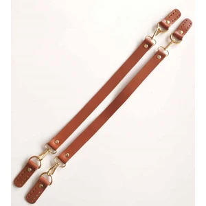 Angel Çanta Aksesuar Gerçek Deri 55 cm Misu Model Çift Sap Taba Gold Metal