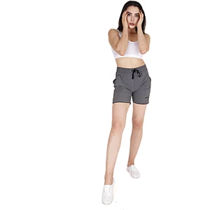 Fore Sport Kadın Koyu Gri Şeritli Fileto Cep Ayrıntılı Şort