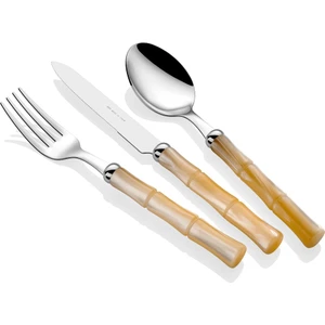 Bamboo Krem 24 Parça Çatal Bıçak Seti