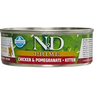 N&DTahılsız Kitten Tavuklu ve Narlı Konserve Yavru Kedi Maması 12  x 80 gr