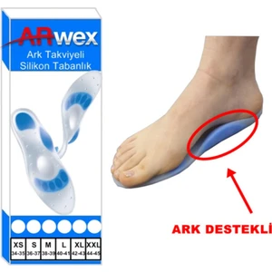 Ark Takviyeli Taban Düşüklüğü Düz Taban Içe Basma Destekli Anatomik Silikon Ayakkabı Tabanlığı 40-41 No