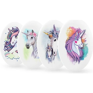 Unicorn Desenli Elips Şekilli Silgi  4 Adet