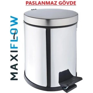 Maxiflow 8 Lt Pedallı Çöp Kovası Krom