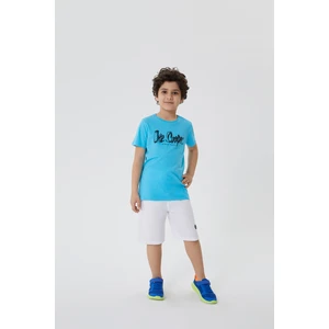 Lee Cooper Bisiklet Yaka Baskılı Mavi Erkek Çocuk T-Shirt