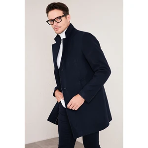 Slim Fit Pamuklu Düğmeli Kaşe Kaban Erkek Kaban 5840098