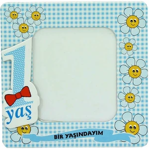 Süsle Bebek ve Parti Magnetli Çerçeve, 1 Yaş - Mavi