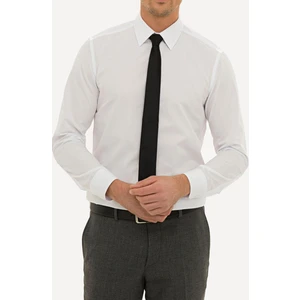 Giyim Erkek Slim Fit Düz Beyaz Gömlek