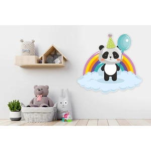 Sticker Sepetim Sevimli Panda Bultular Ve Gökkuşağı Çocuk Odası Duvar Sticker