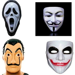 Ufuk Şaka Oyunları Merkezi Limitless Trade 4 Adet Çığlık Vandetta La Casa De Papel ve Joker Maskesi