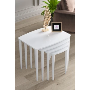 Concept Anka Serisi Mdf 4'lü Zigon Sehpa Takımı Beyaz