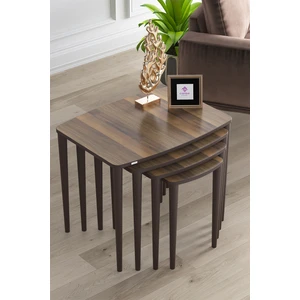 Concept Telwe Serisi Mdf 1.sınıf  4lü Zigon Sehpa Takımı /ceviz