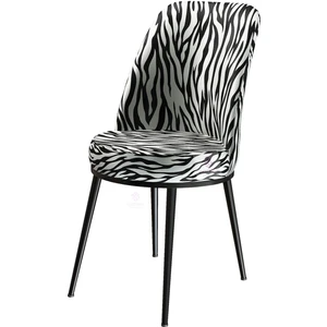 Concept Canisa Dexa Serisi Üst Kalite 1.sınıf Zebra Desen Metal, Siyah Ayaklı Sandalye