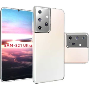 Samsung Galaxy S21 Ultra Kılıf Şeffaf Silikon Hibrit Case